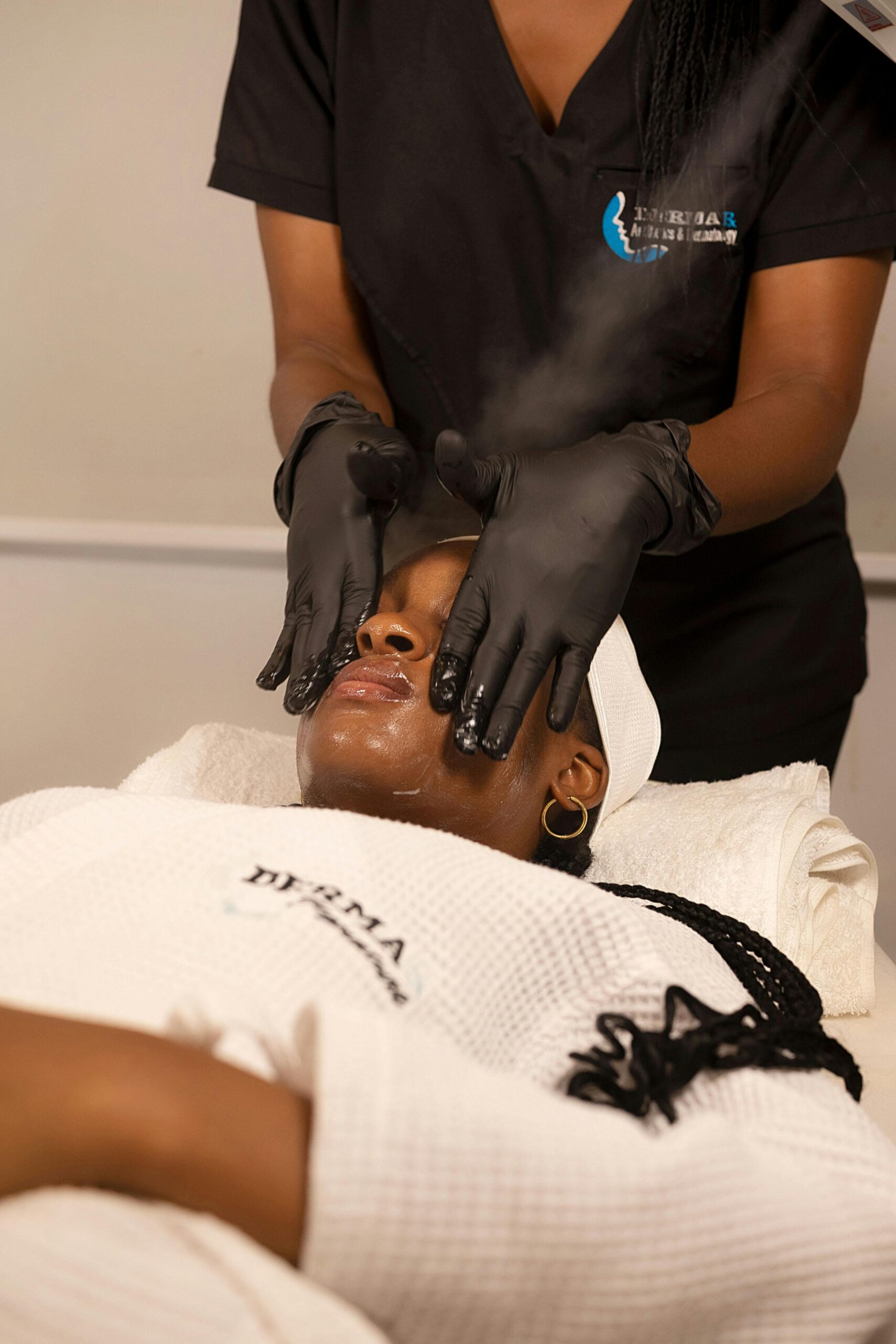 A professional facial spa treatment in Nigeria, featuring skincare expertise in a relaxing environment.